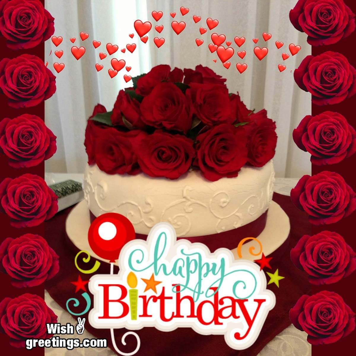 Happy Birthday Cake With Roses