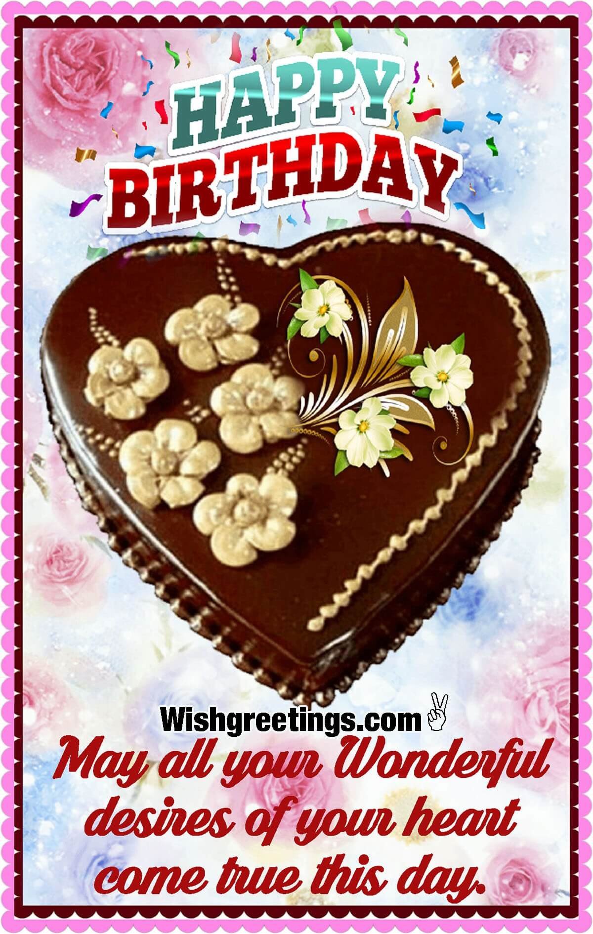 Wishing You Happy Birthday With Chocolate Cake