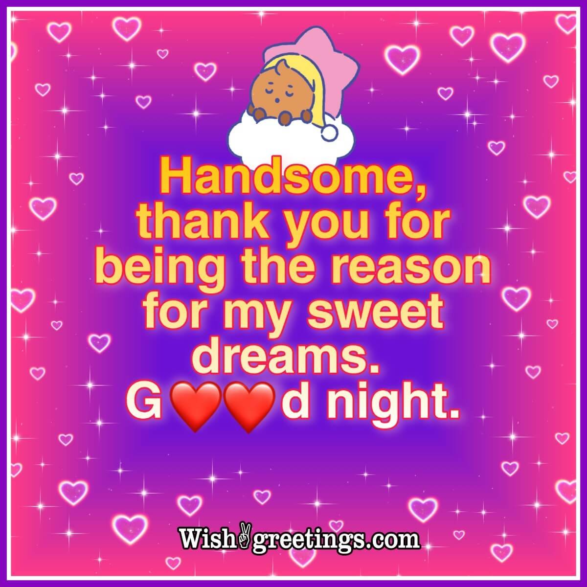 Good Night Handsome Wish Image