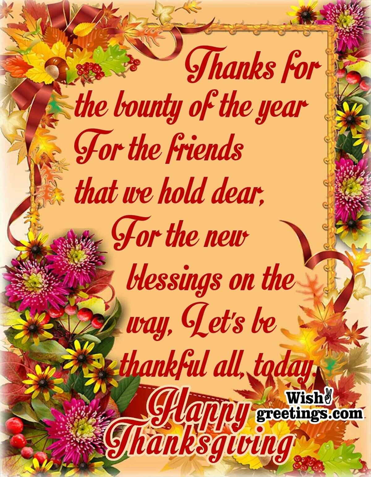 Thanksgiving Wish For Friends