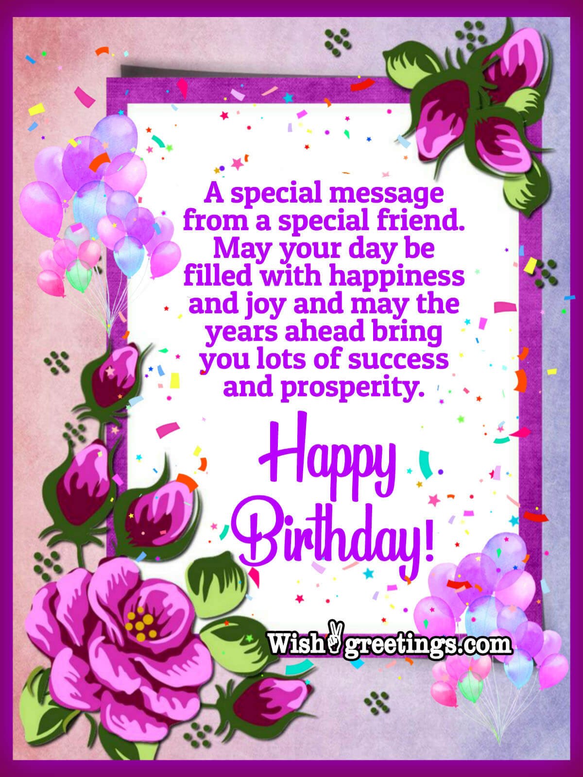 Birthday Message Image For Special Friend