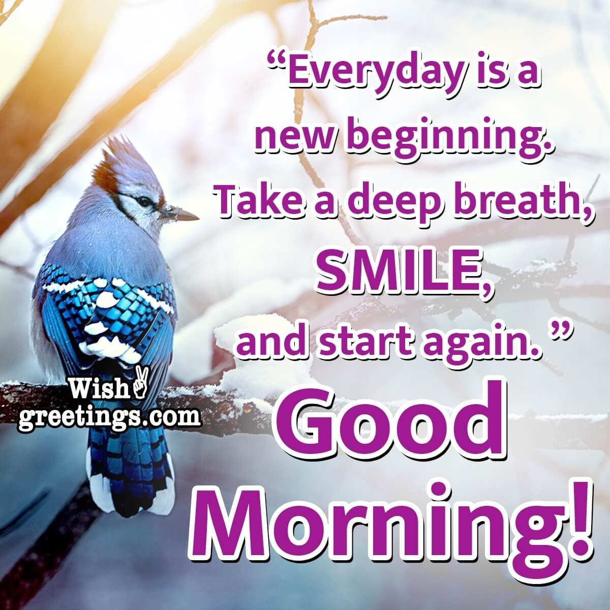 Good Morning Everyday Is A New Beginning