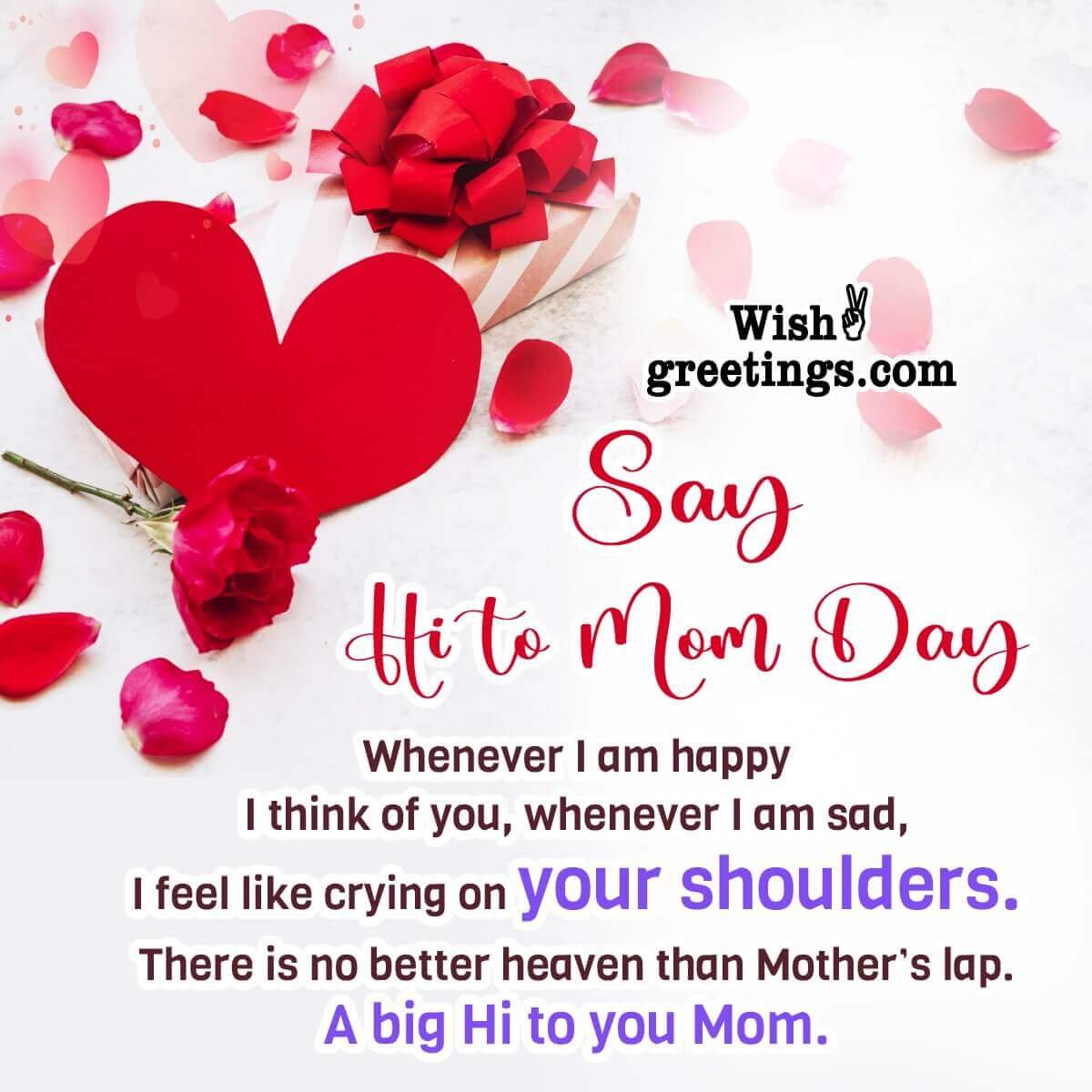 Say Hi To Mom Day Message Photo