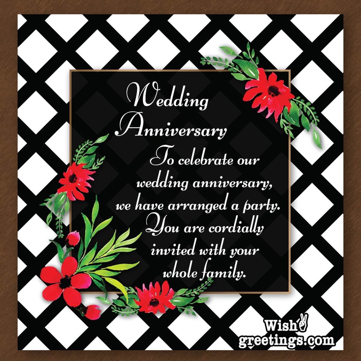 Wedding Anniversary Invitation Messages