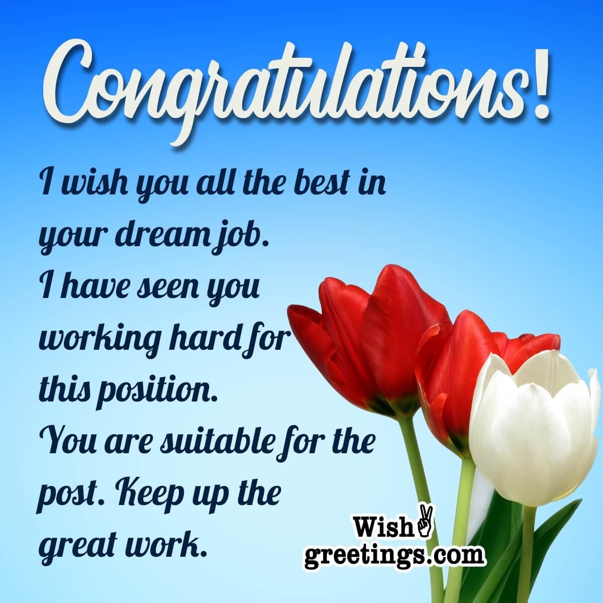 Congratulation Wish For New Job