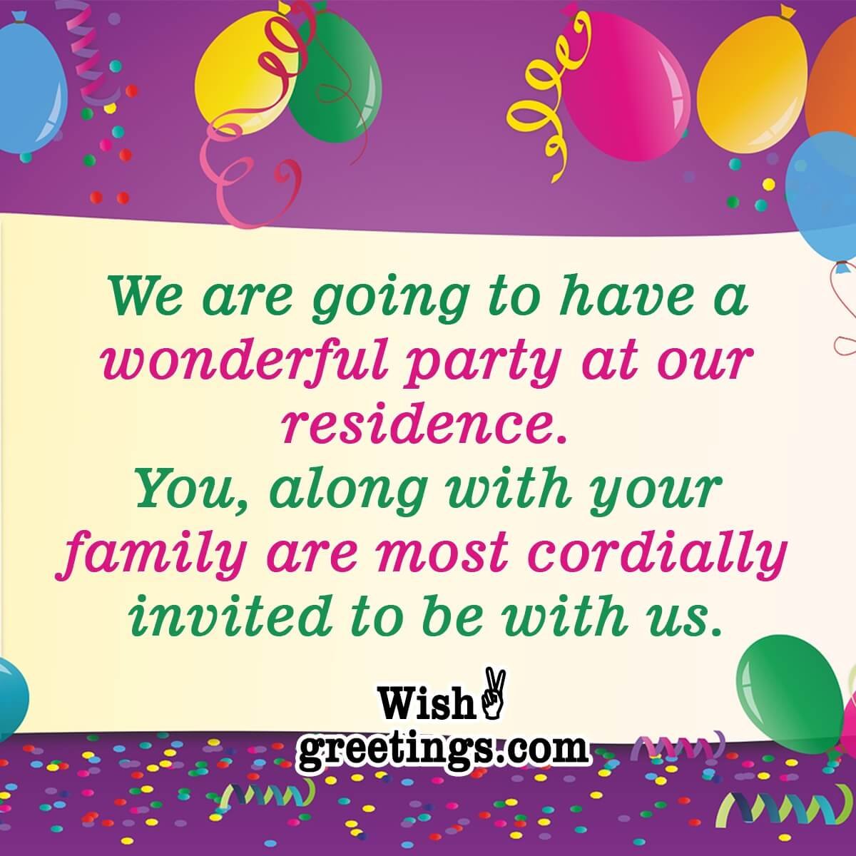 Wonderful Birthday Party Invitation