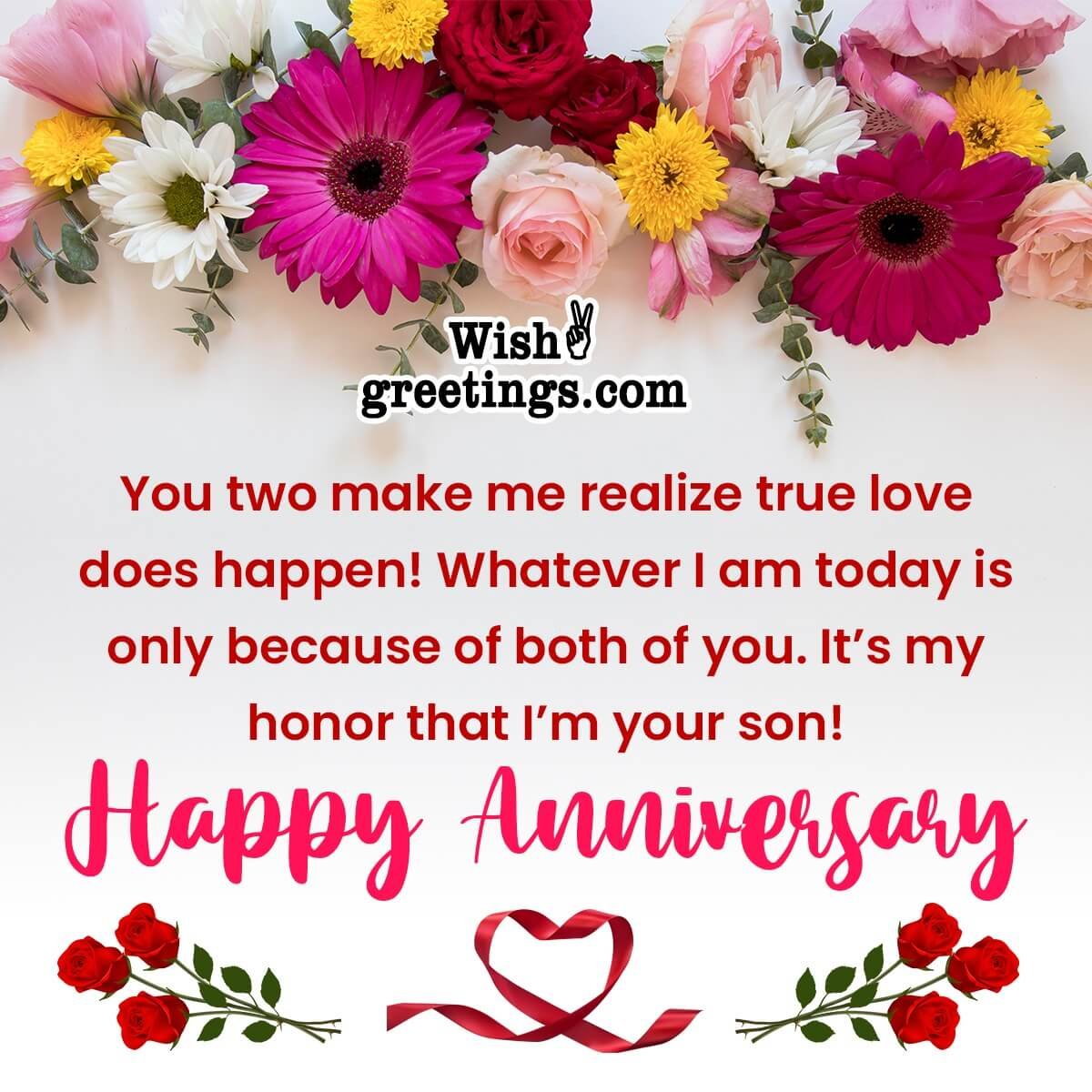 Anniversary Message For Parents From Son