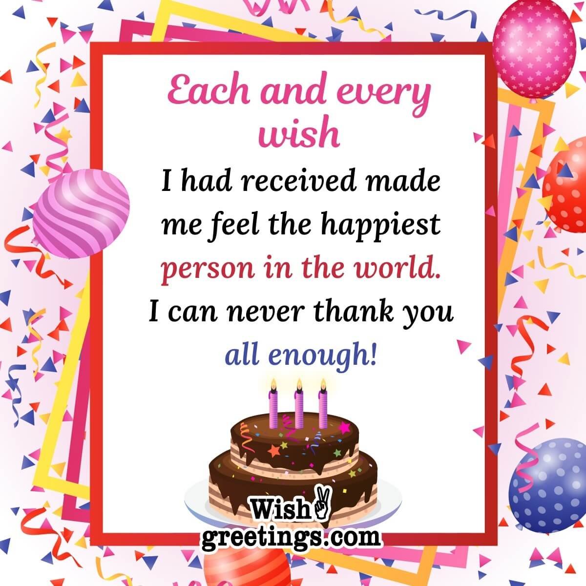 Thank You for Birthday Wishes on Facebook - Wish Greetings