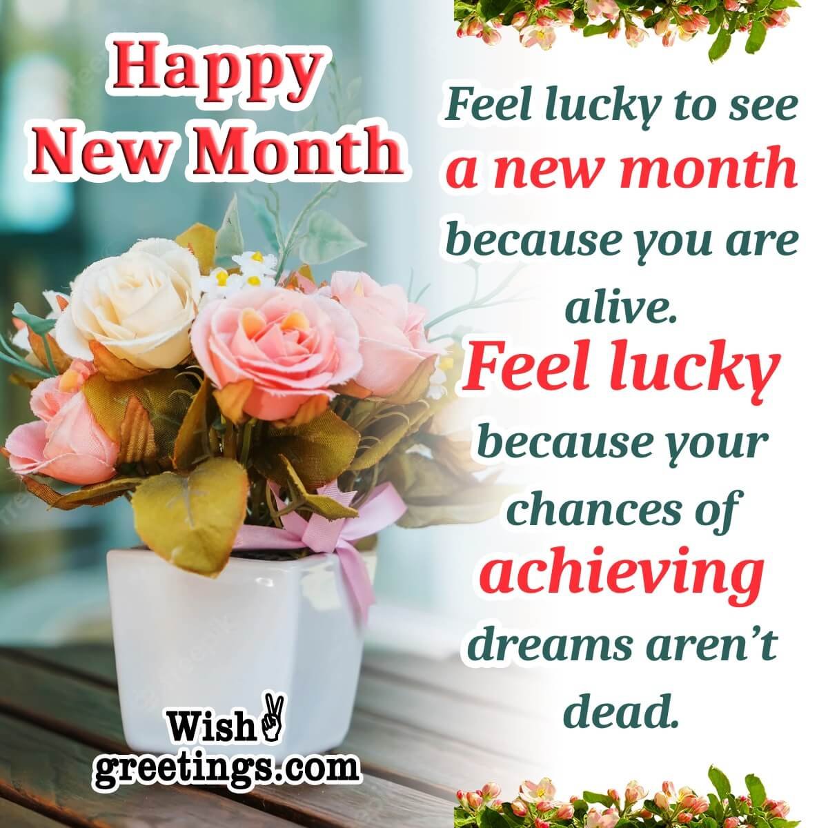 Happy New Month Inspirational Image