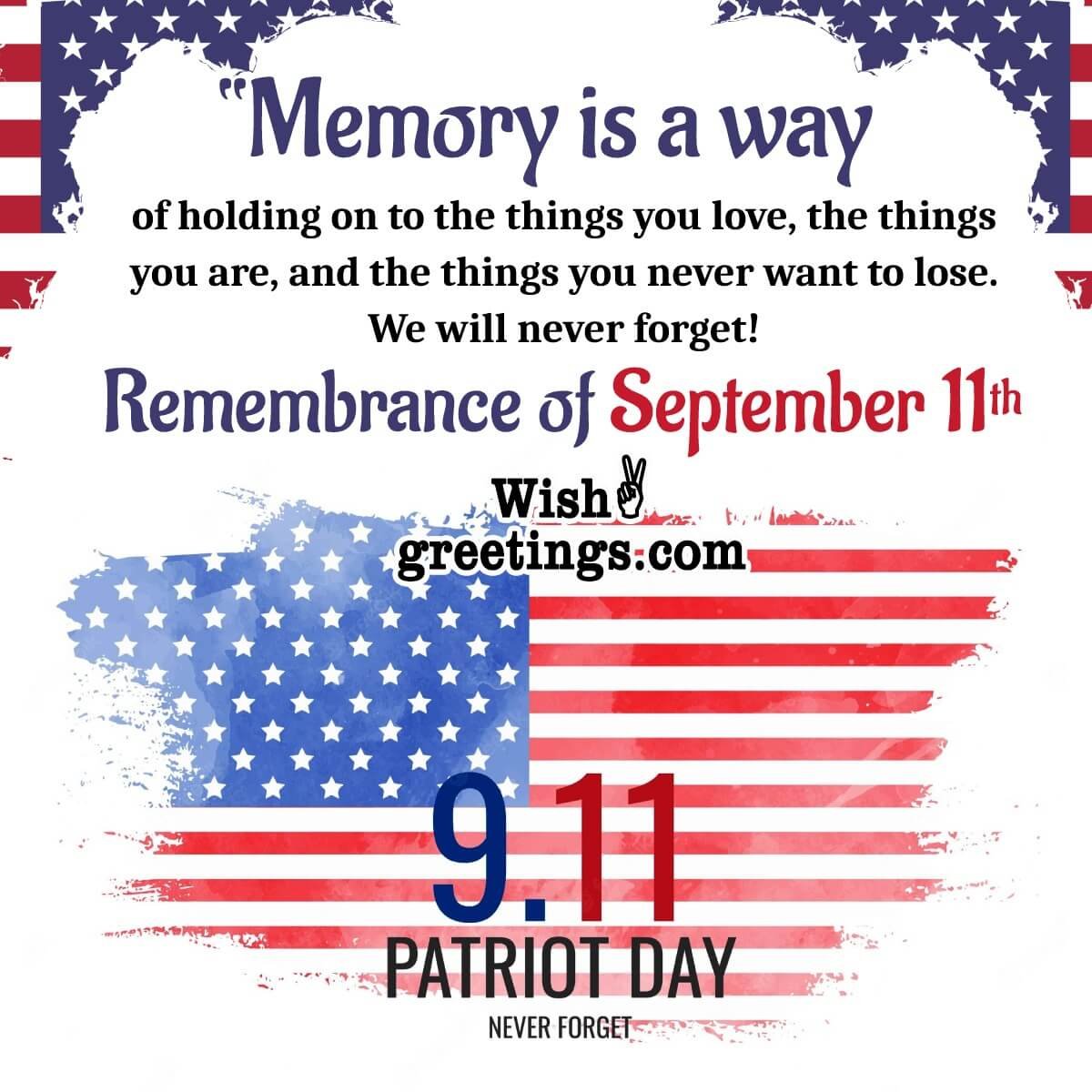 11 Sepetember Patriot Day Messages