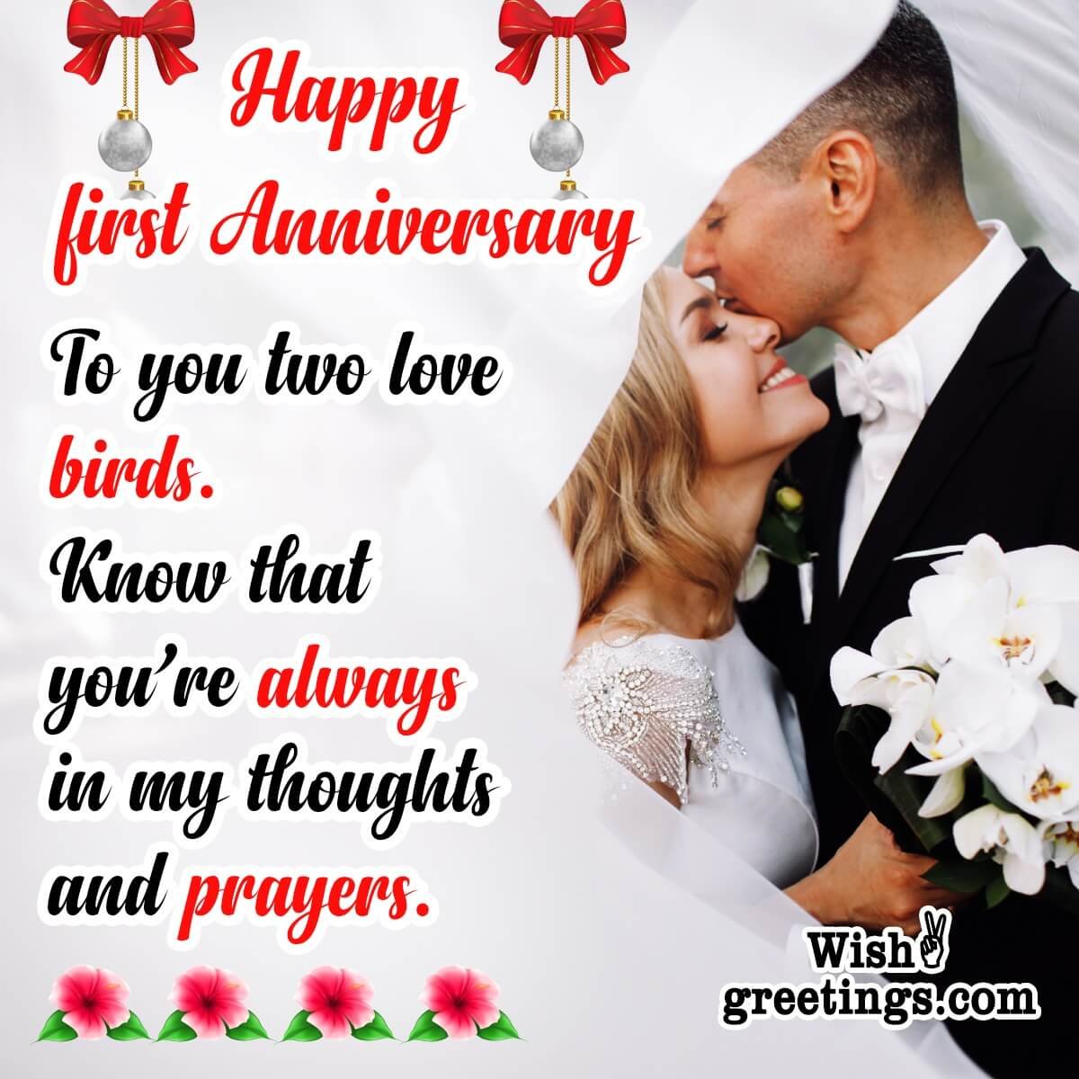 1st anniversary wishes for couple