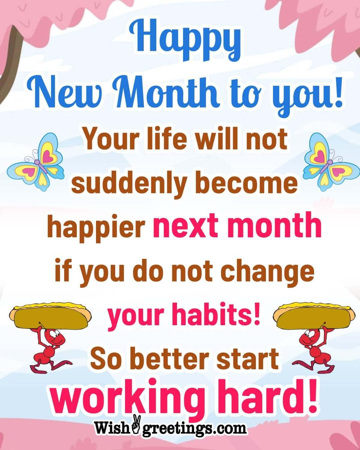 Happy New Month Funny Message Picture
