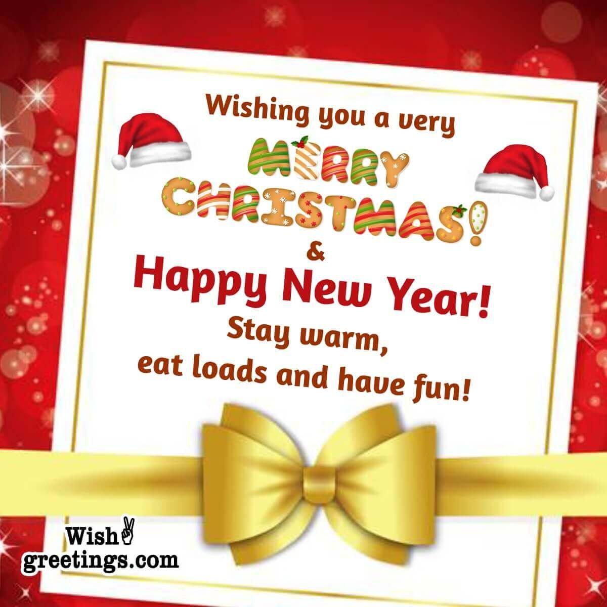 Happy New Year And Merry Christmas Greeting Image