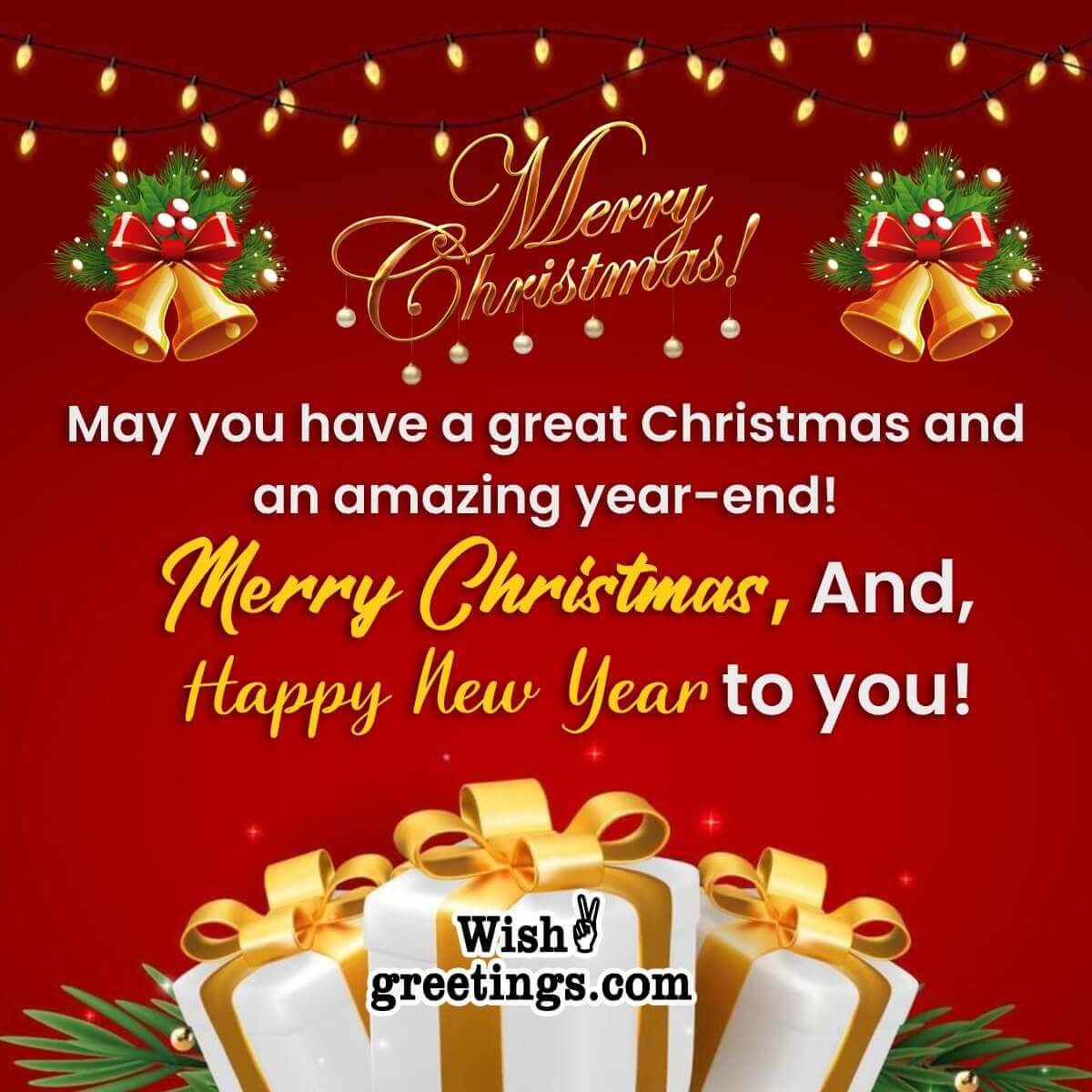 Merry Christmas And Happy New Year Wish Picture