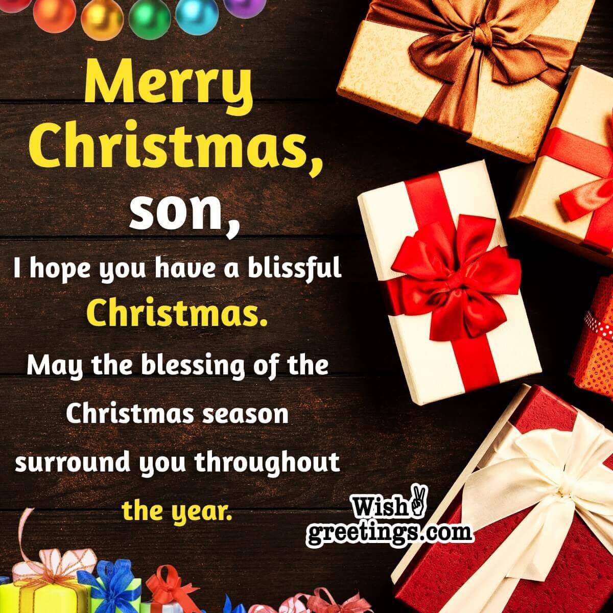 Merry Christmas Message Photo For Son