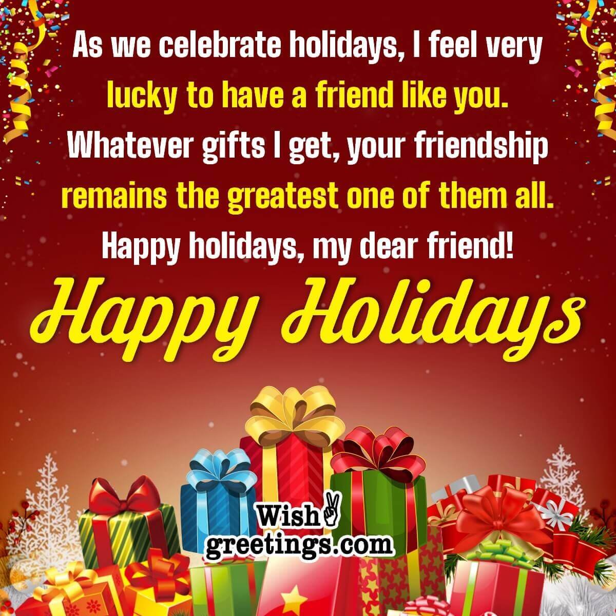 Wonderful Holiday Season Message Pic For Friend