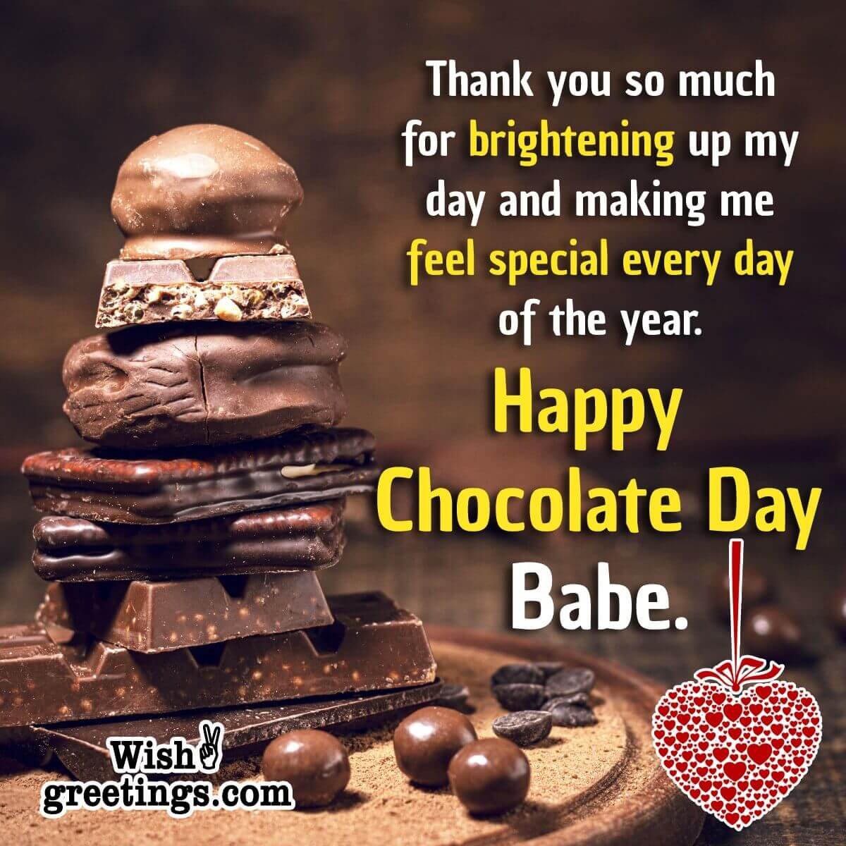 Happy Chocolate Day Wish Image For Babe