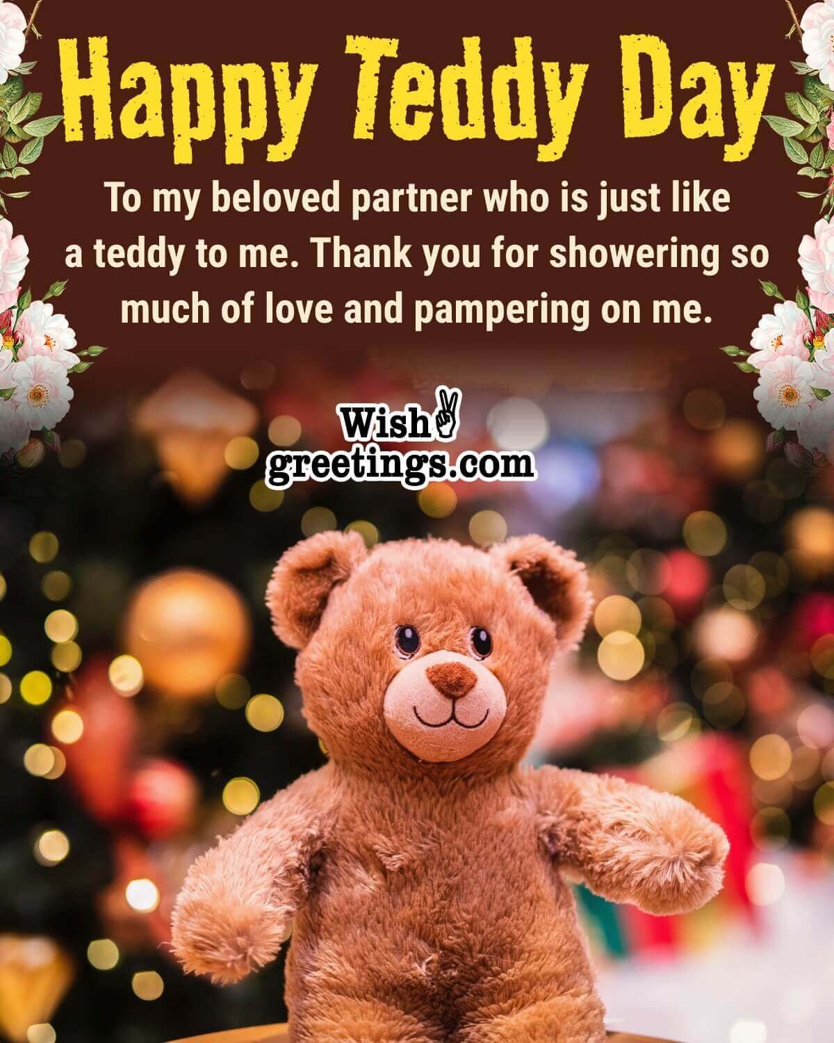 Happy Teddy Day Wish Photo For Wife