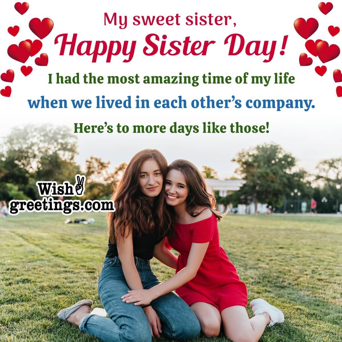 Happy Sisters Day Wish From Sister