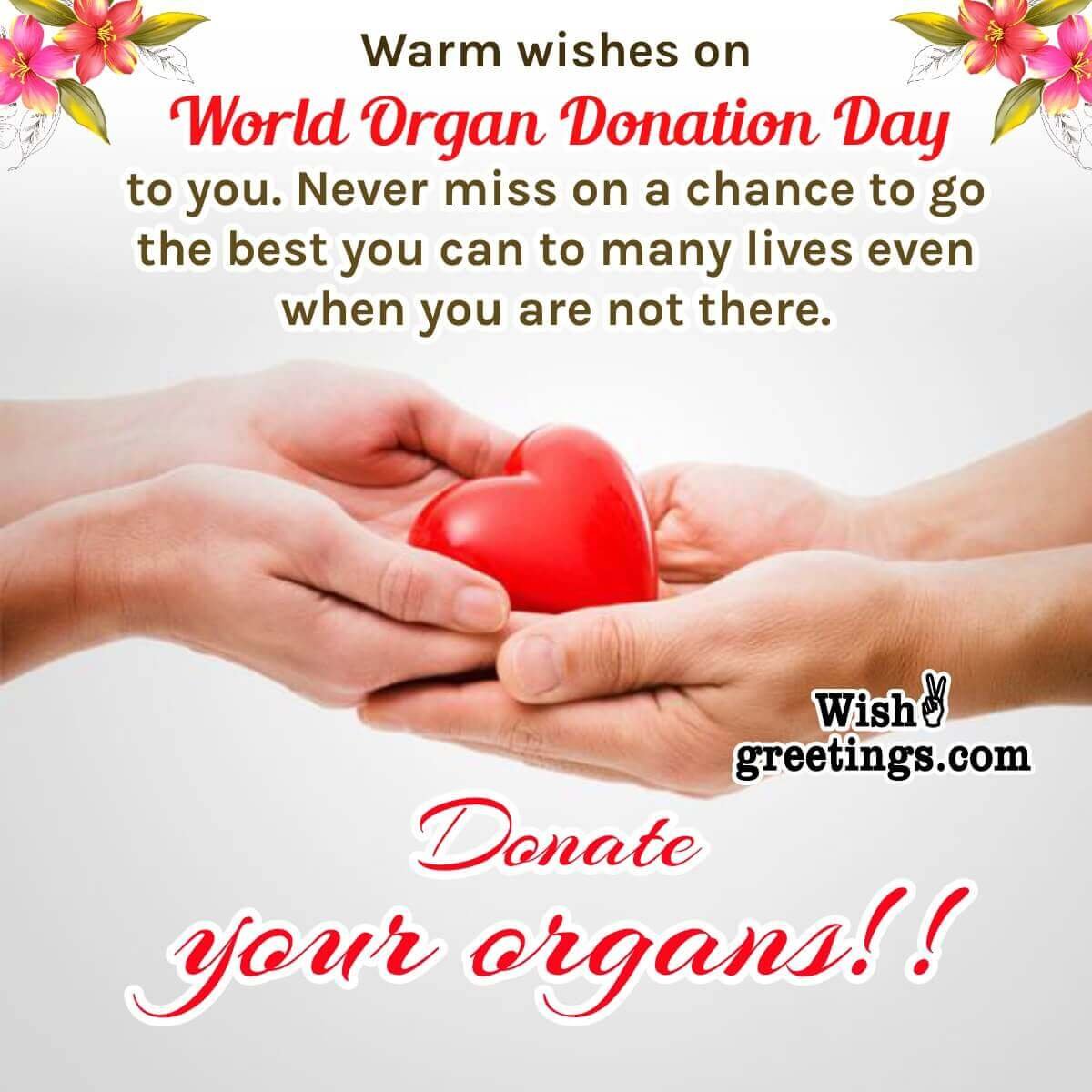 World Organ Donation Merssage Photo