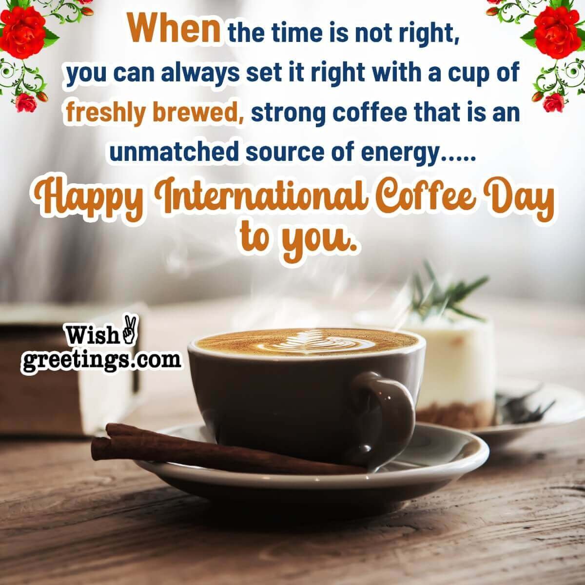 Happy International Coffee Day Message Image
