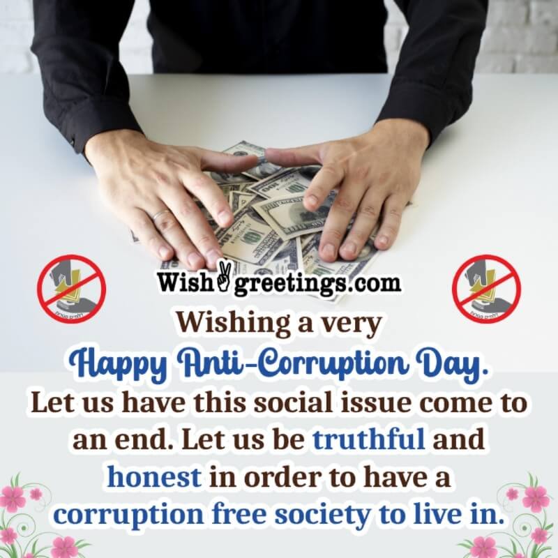 Happy International Anti Corruption Day Status