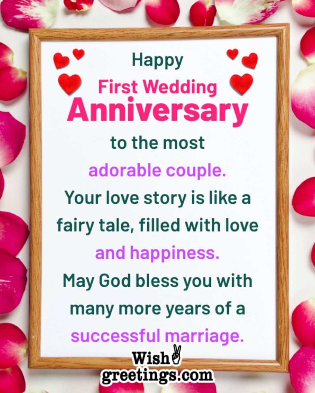 Happy 1st Wedding Anniversary Wish To Couple