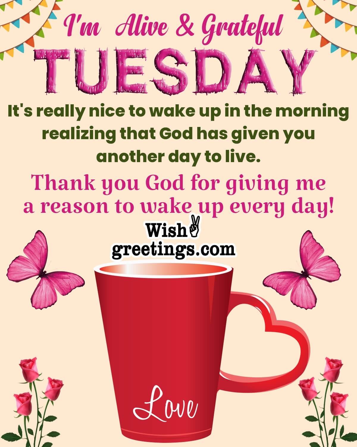 Thank You God Tuesday Message Image