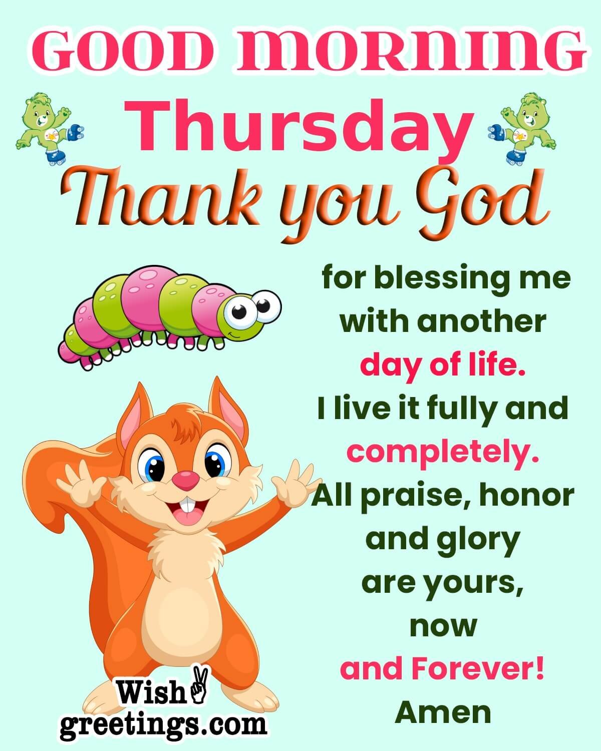 Thursday Thank You God Greeting Image