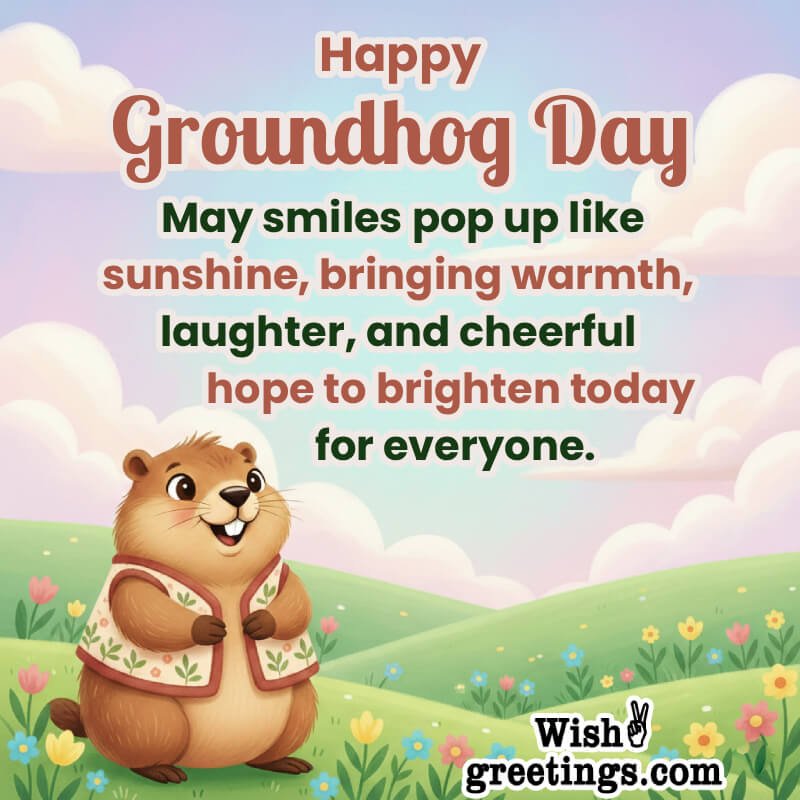 Happy Groundhog Day Cheerful Wish Pic