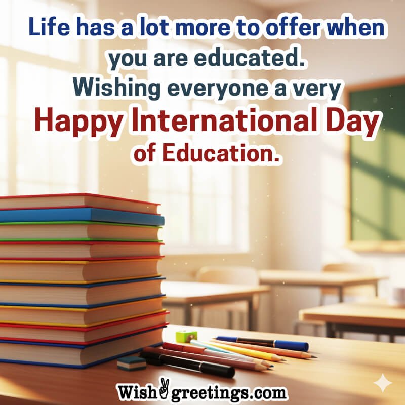 Happy International Day Of Education Wishing Image