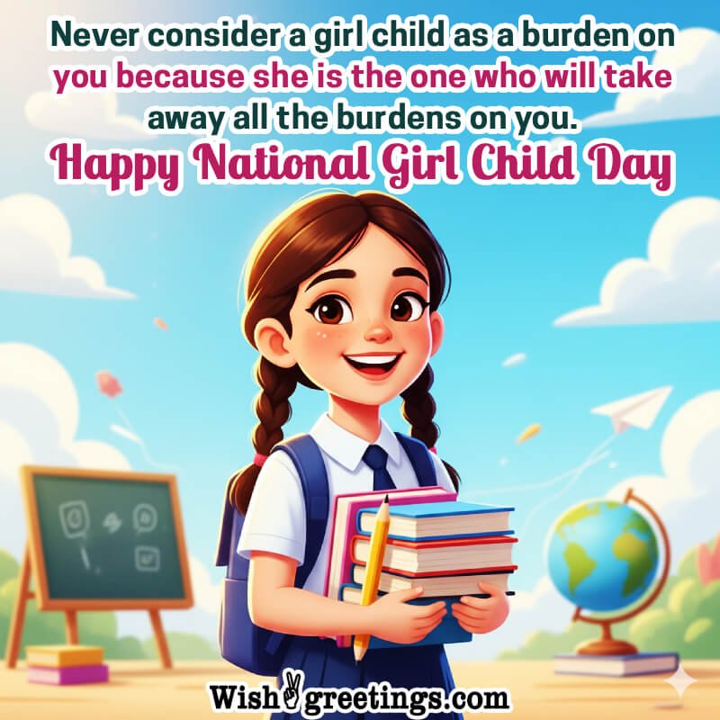 Happy National Girl Child Day Awesome Wish Pic