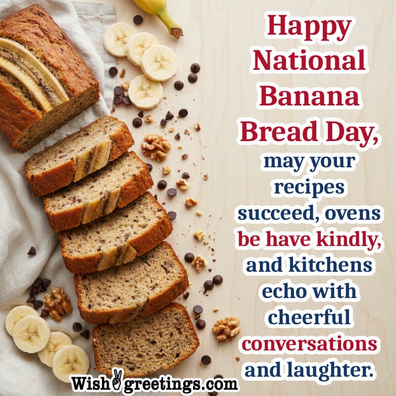 Happy National Banana Bread Day Wonderful Status Pic