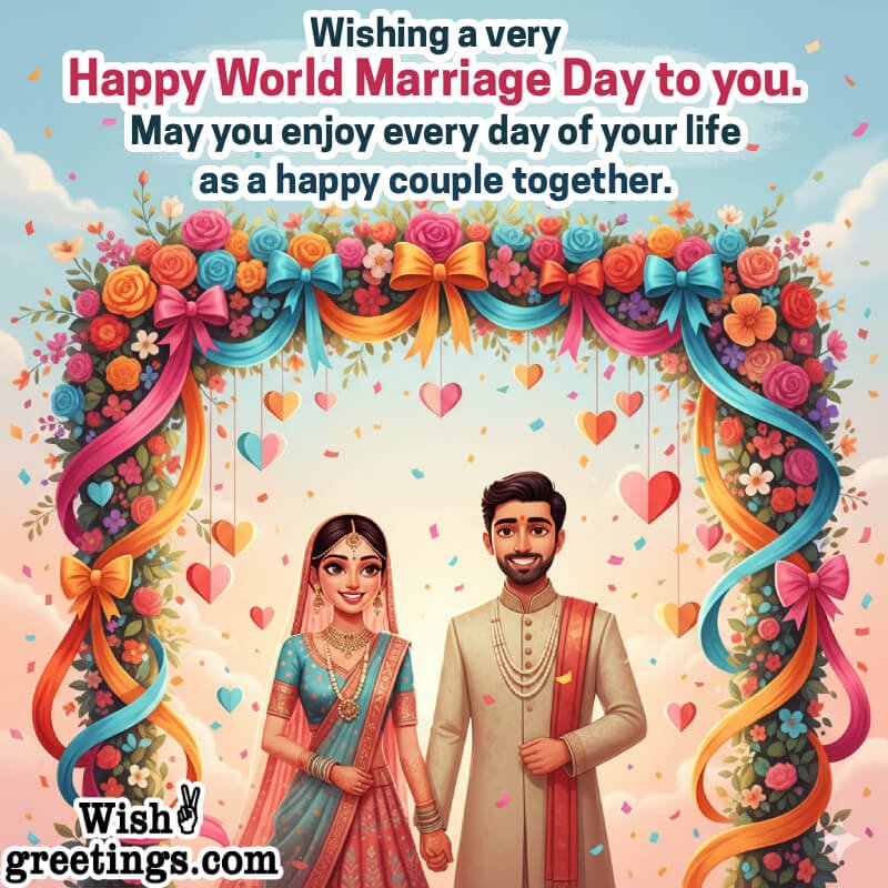 Happy World Marriage Day To You Lovely Wishing Picture
