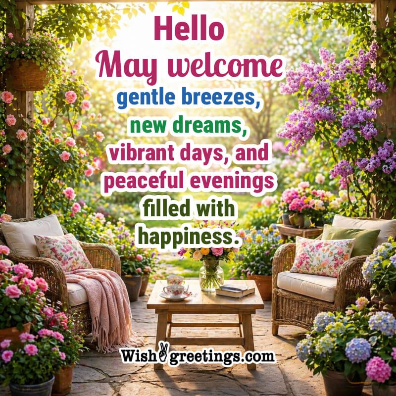Hello May Month With New Dreams Best Wishing Pic