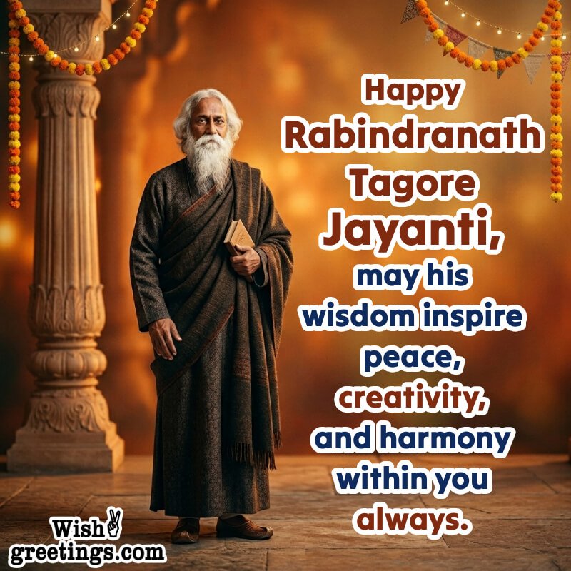 Happy Rabindranath Tagore Jayanti Inspirational Wish Pic