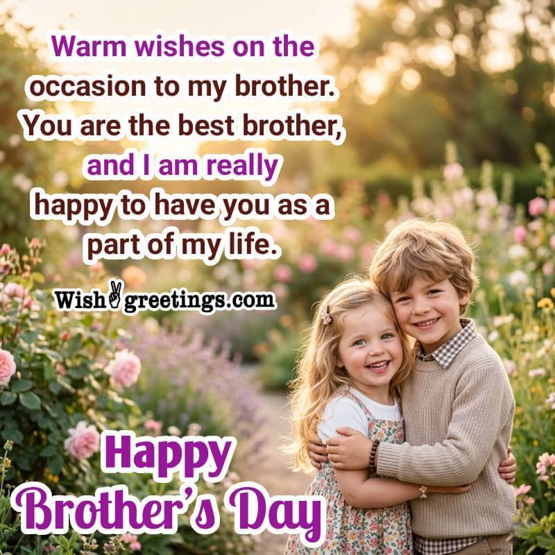 Warm Wishes On Happy Brother’s Day Lovely Image