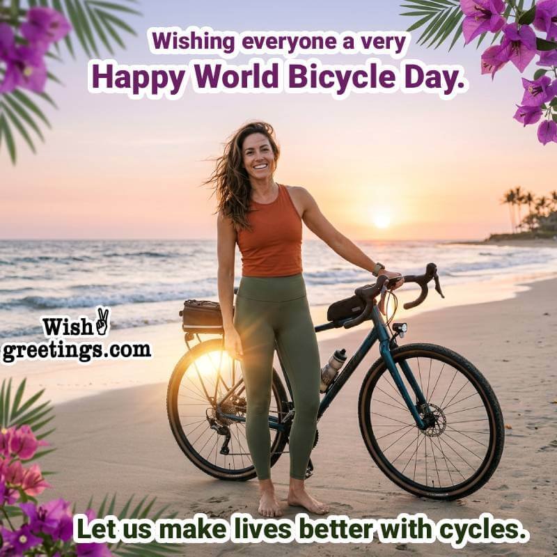 Wishing You Everyone A Very Happy World Bicycle Day Image