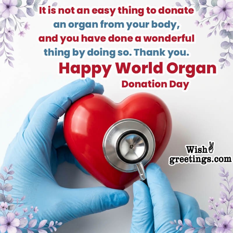 Happy World Organ Donation Day Message Pic