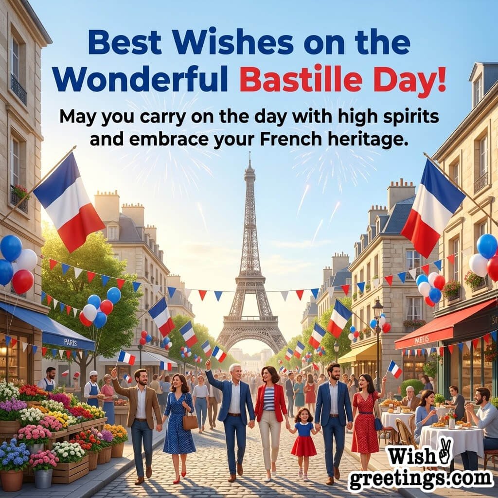 Best Wishes On The Wonderful Bastille Day Image