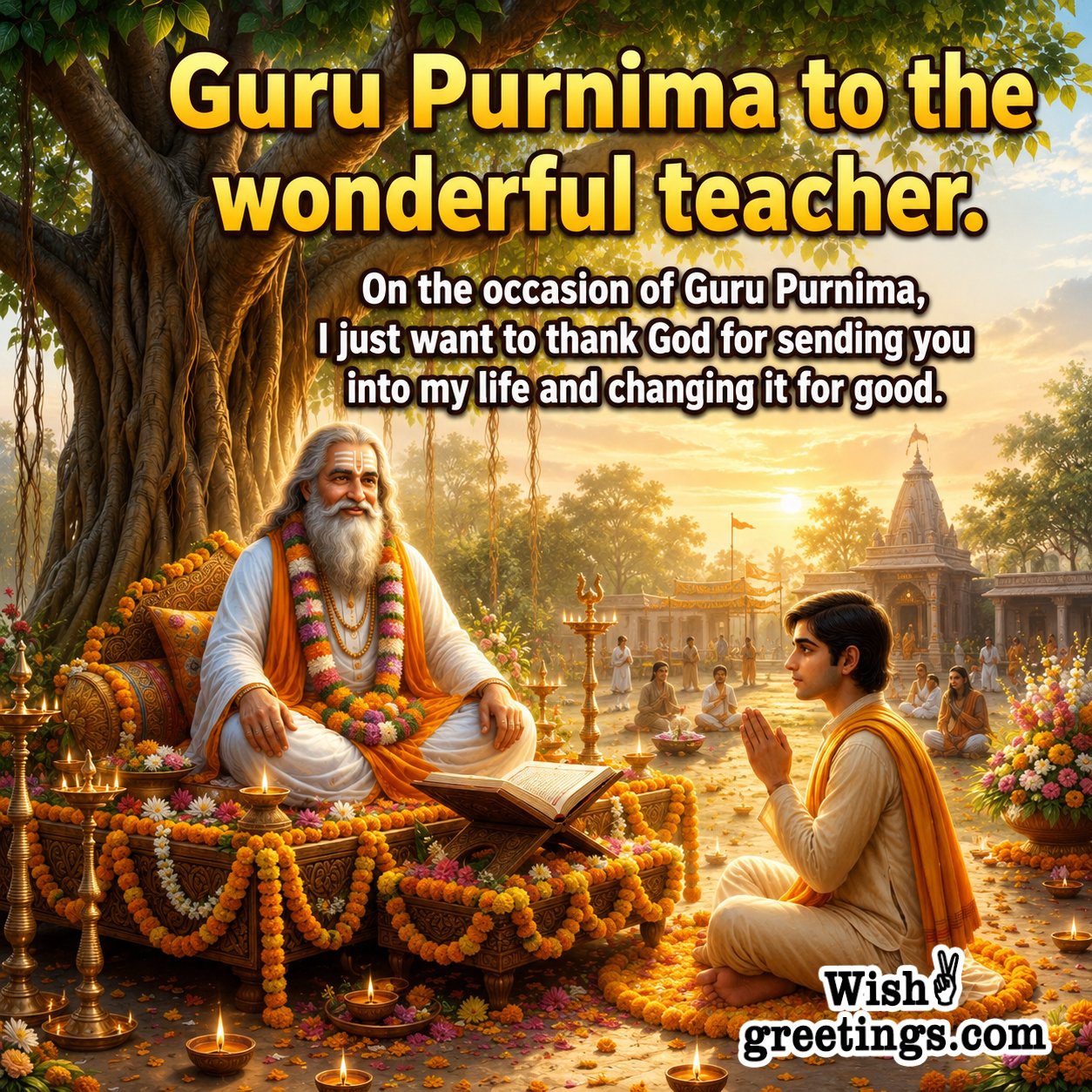 Happy Guru Purnima To Wonderful Teacher Lovely Wish Pic