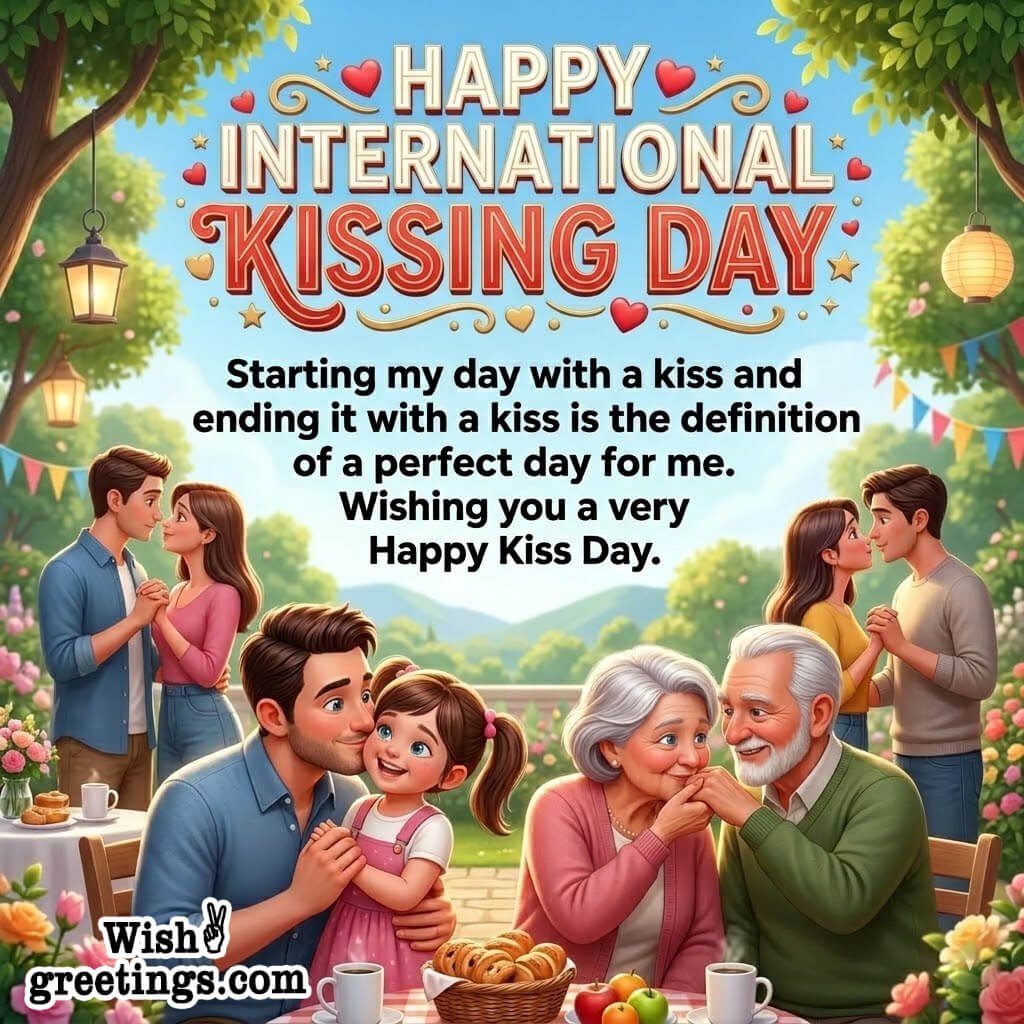 Happy International Kissing Day Lovely Wishing Image