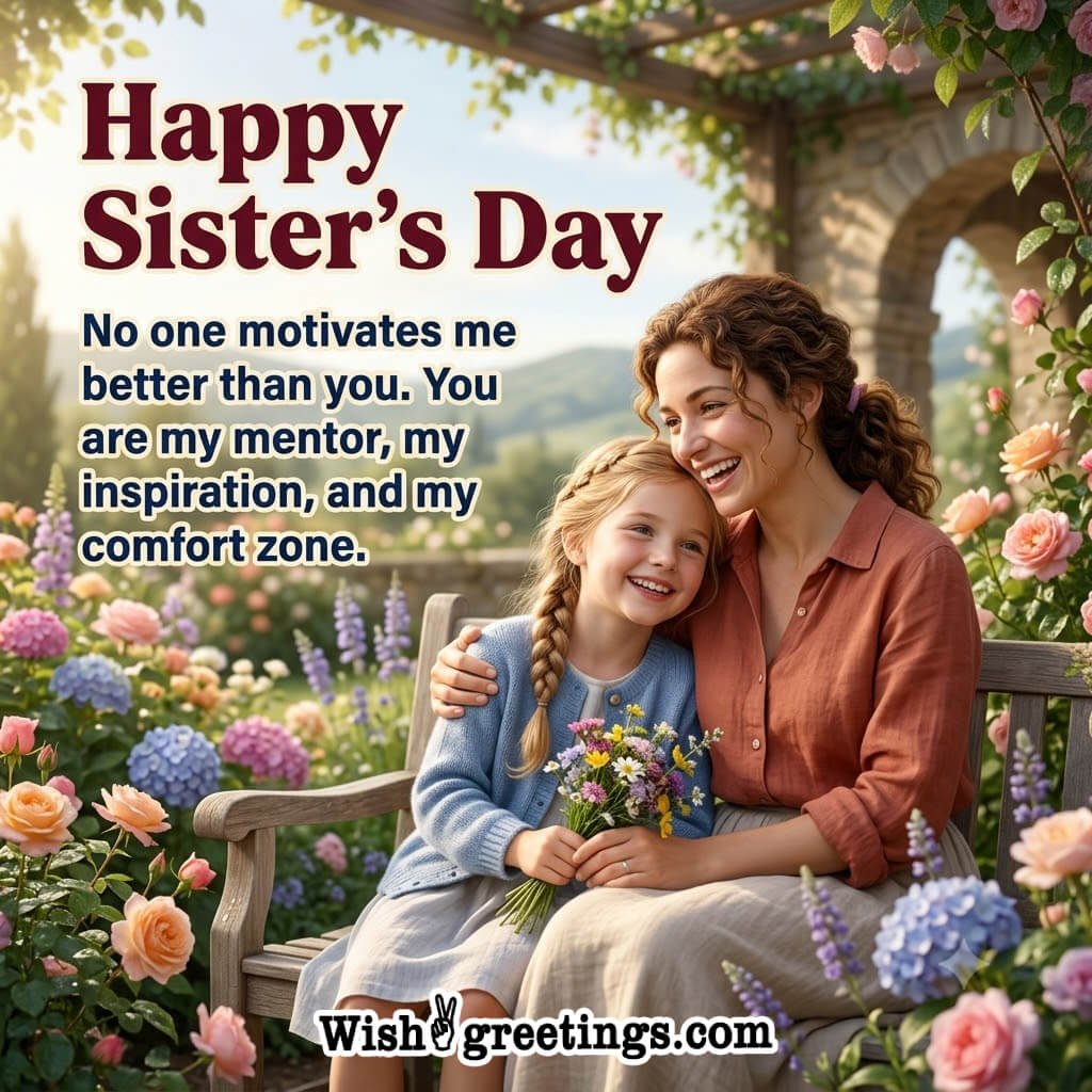 Happy Sisters Day Inspirational Message Image