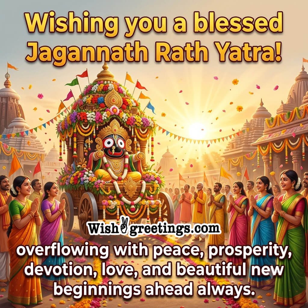 Wishing You A Blessed Jagannath Rath Yatra Beautiful Image