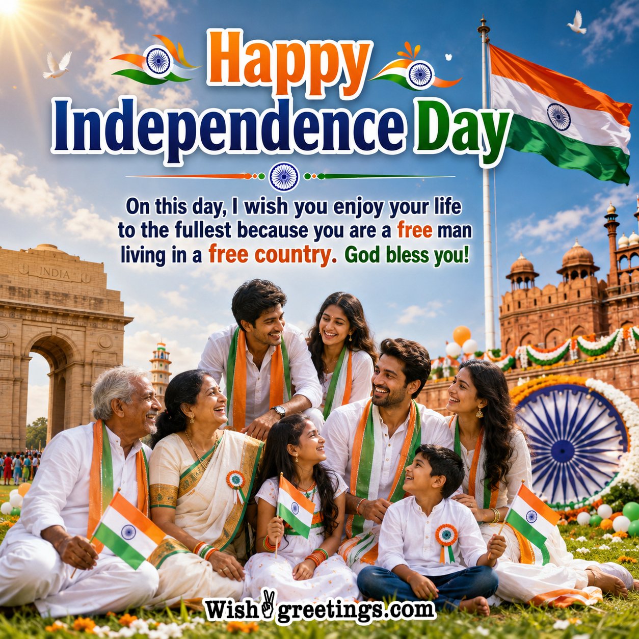 Happy Independence Day God Bless You Nice Pic