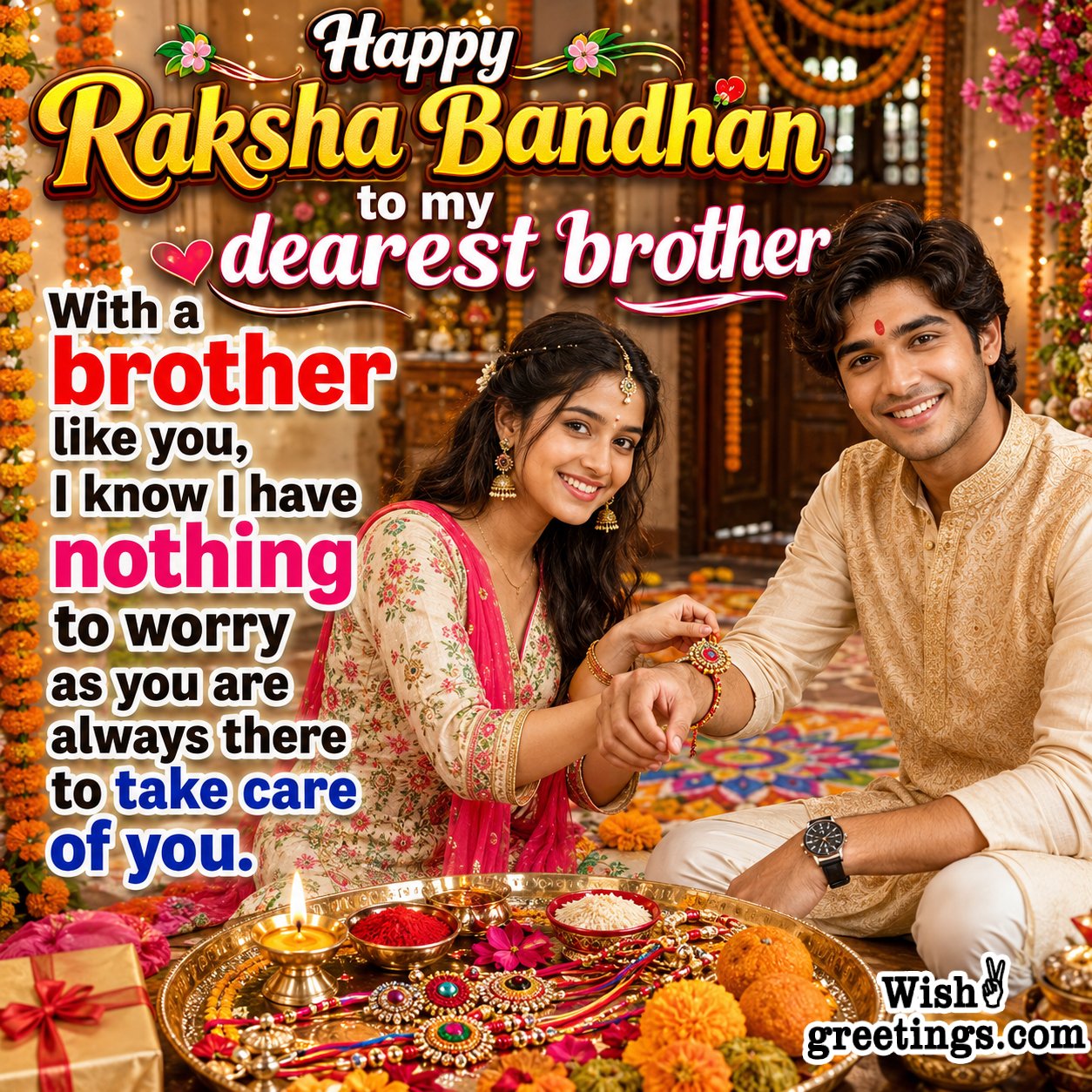 Happy Raksha Bandhan To My Dearest Brother Nice Pic