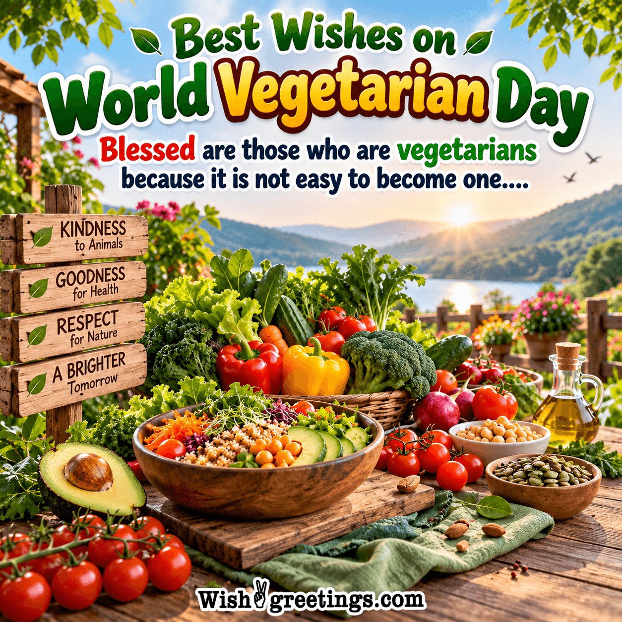 Best Wishes On World Vegetarian Day Nice Image