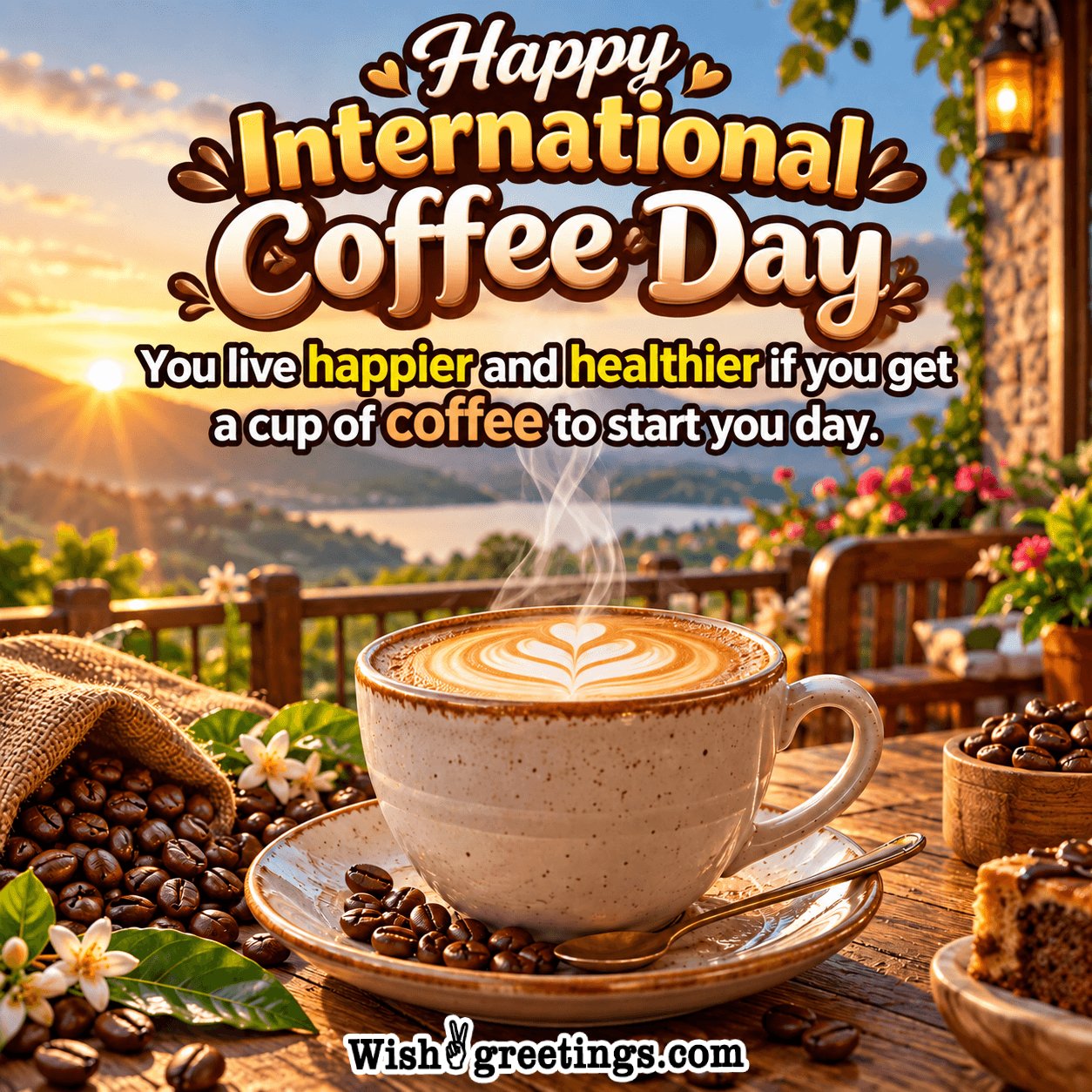 Happy International Coffee Day Lovely Status Image