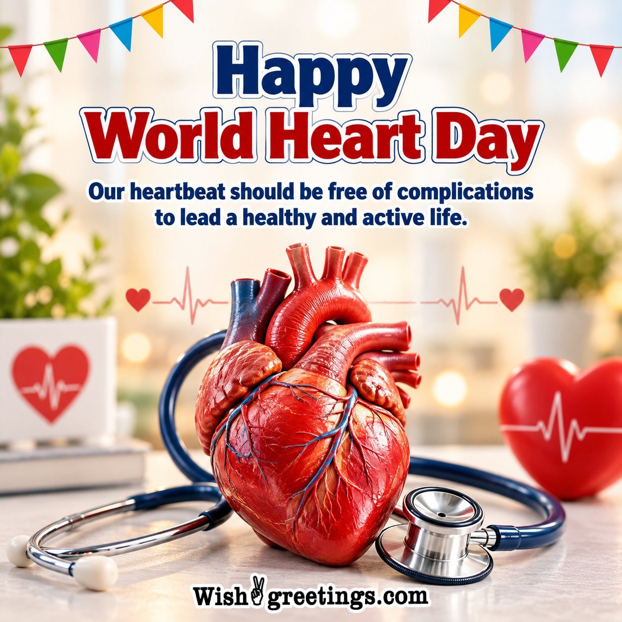 Happy World Heart Day Status Image