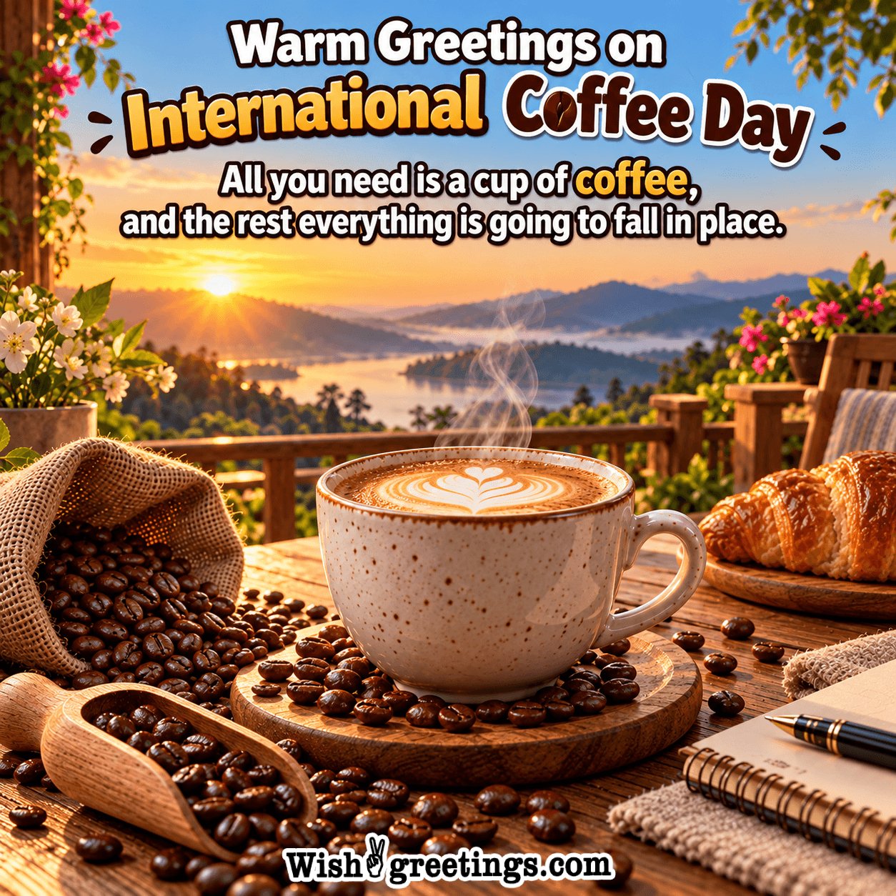 Warm Greetings On International Coffee Day Pic